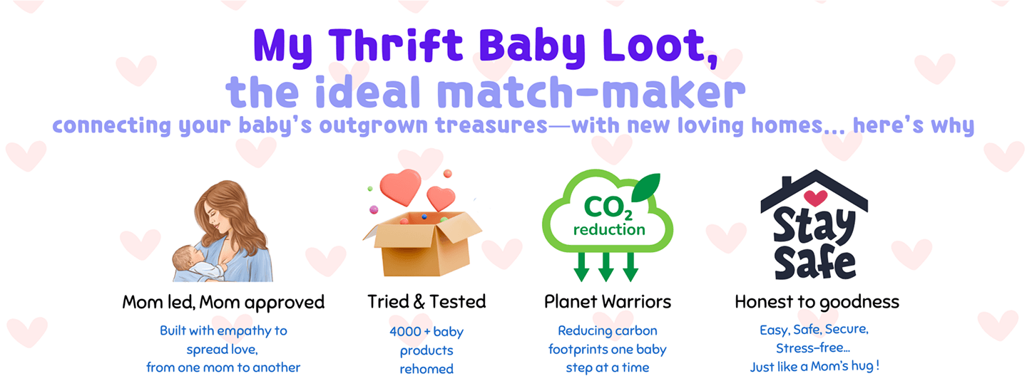 Deals and offers on preloved baby clothes, strollers, toys and gear in India