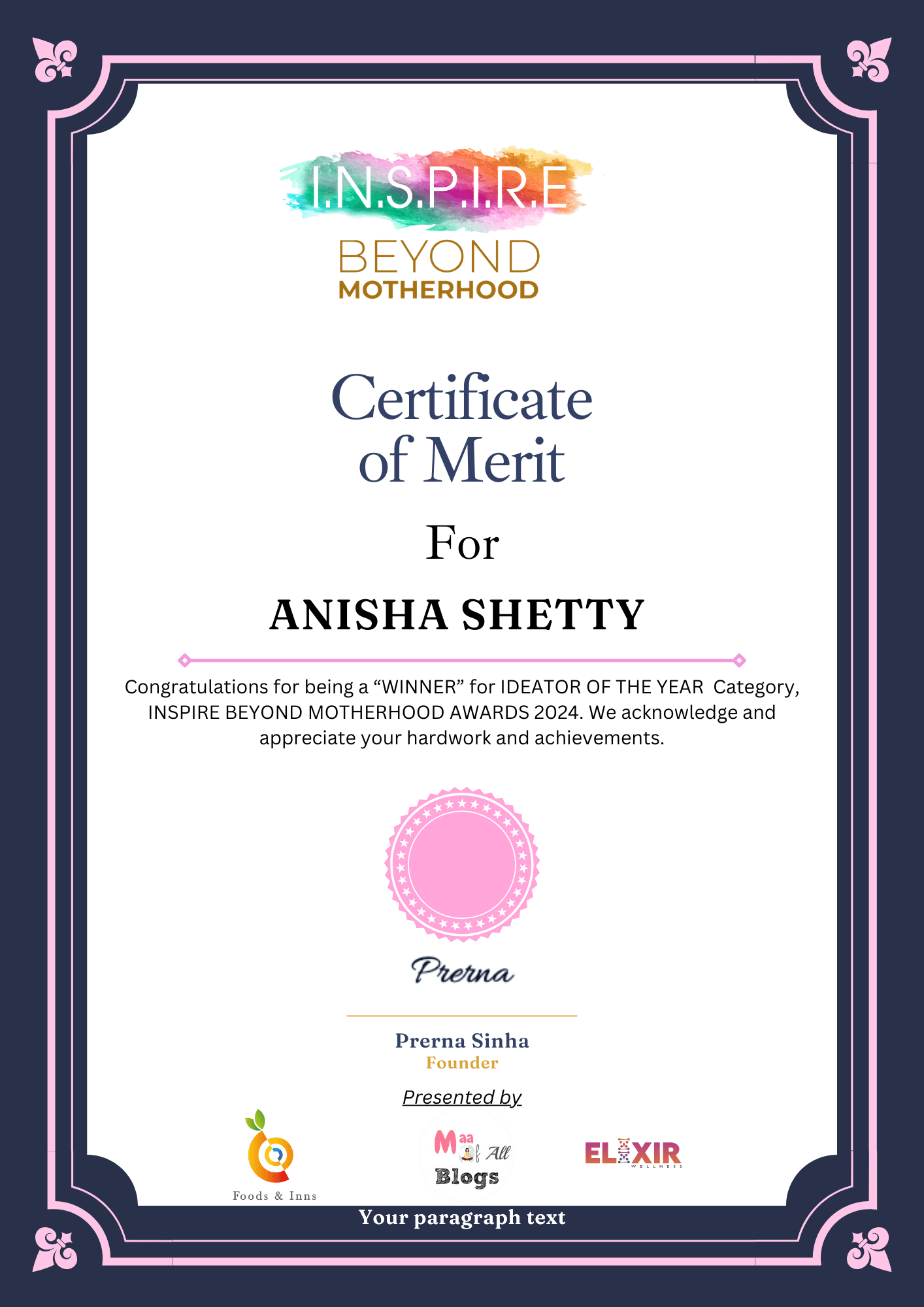 Inspire Beyond Motherhood award for My Thrift Baby Loot